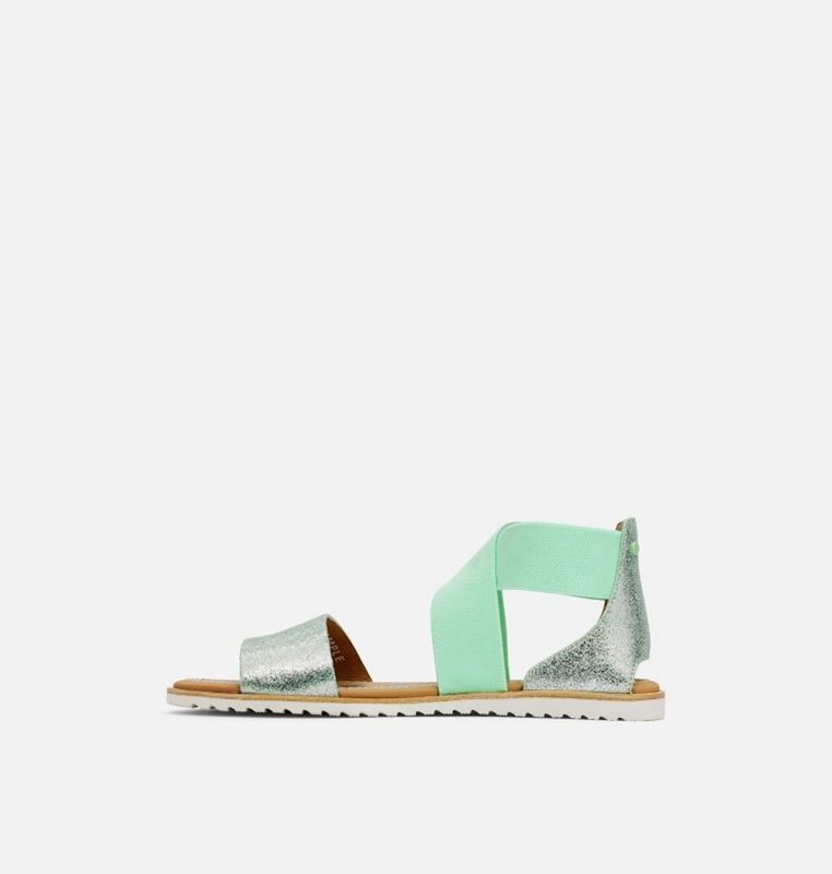 Sorel Dam Sandaler Mintgröna - Ella™ Flat - GMK-126485